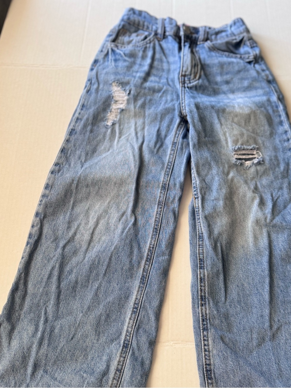 Gogo Star Light Blue Distressed Girls' Jeans
